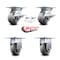 Service Caster 4 Inch Thermoplastic Rubber Caster Brakes/Swivel Locks and 2 Rigid SCC, 2PK SCC-35S420-TPRRD-SLB-BSL-2-R-2 - alternate 5